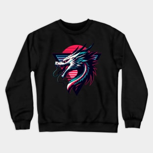 Cool Neon Retro dragon magical Creature Crewneck Sweatshirt